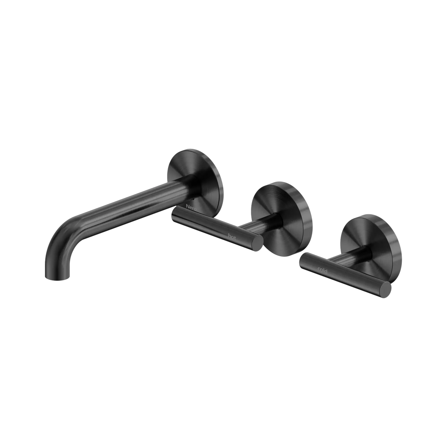 Mecca Lever Wall Basin/Bath Set 160mm Offset Spout Gun Metal