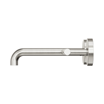 Nero Mecca Lever Wall Basin/Bath Set 185mm Offset Spout Brushed Nickel