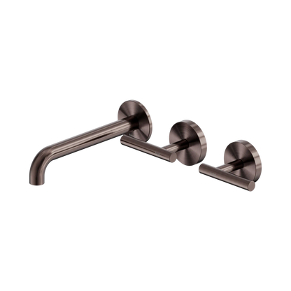 Mecca Lever Wall Basin/Bath Set 185mm Offset Spout Brushed Bronze