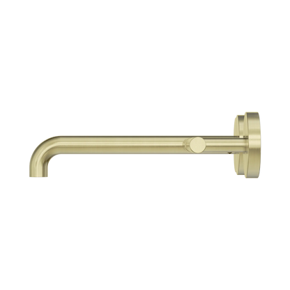Nero Mecca Lever Wall Basin/Bath Set 220mm Offset Spout Brushed Gold