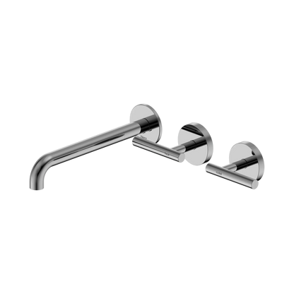 Mecca Lever Wall Basin/Bath Set 220mm Offset Spout Chrome