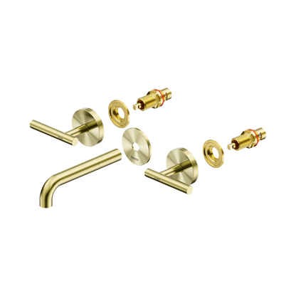 Nero Mecca Lever Wall Basin/Bath Set 160mm Spout Trim kits Only Brushed Gold