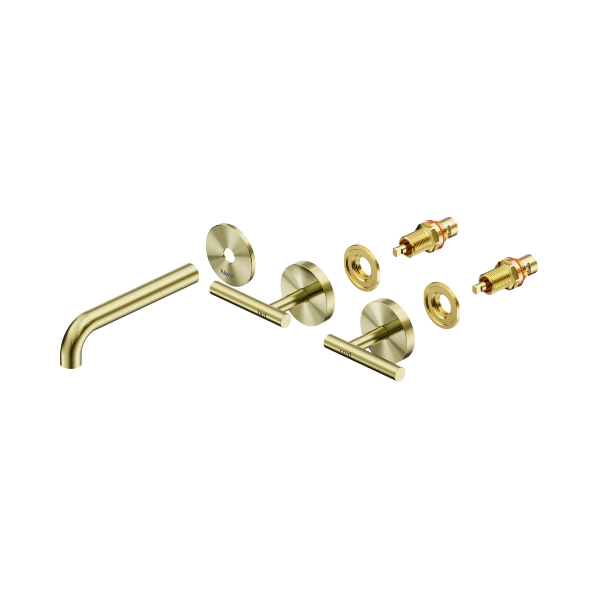 Nero Mecca Lever Wall Basin/Bath Set 160mm Spout Trim kits Only Brushed Gold