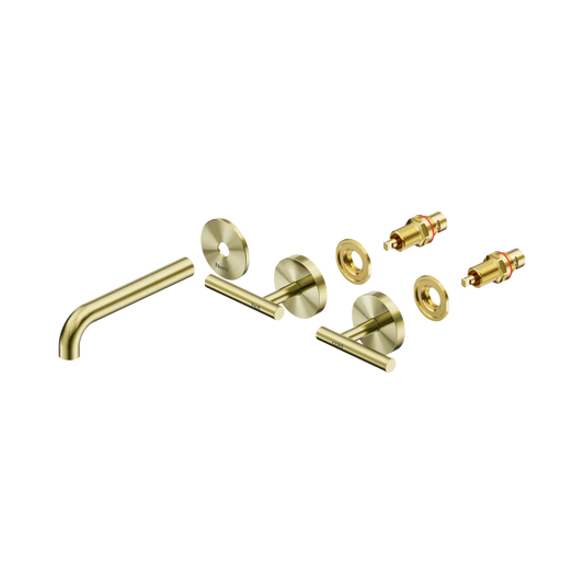 Mecca Lever Wall Basin/Bath Set 160mm Spout Trim kits Only Brushed Gold