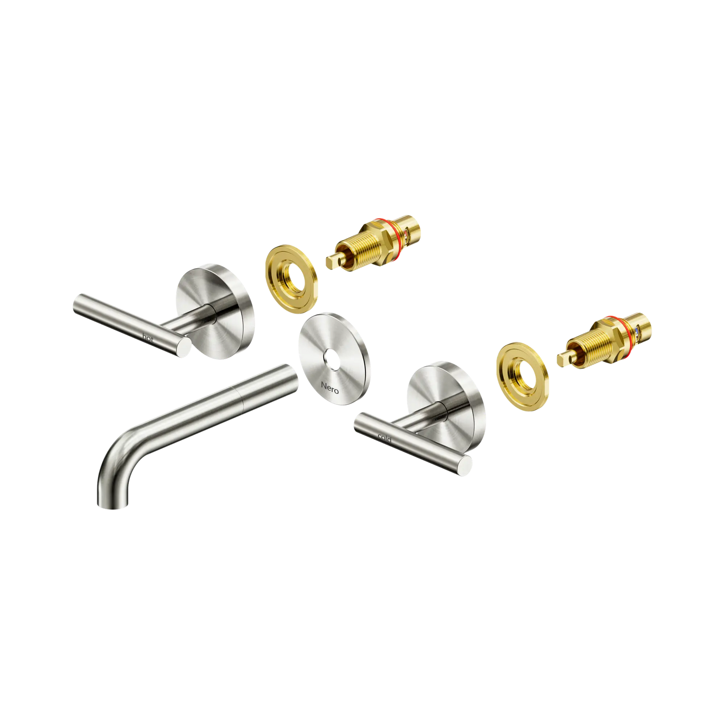 Mecca Lever Wall Basin/Bath Set 160mm Spout Trim kits Only Brushed Nickel