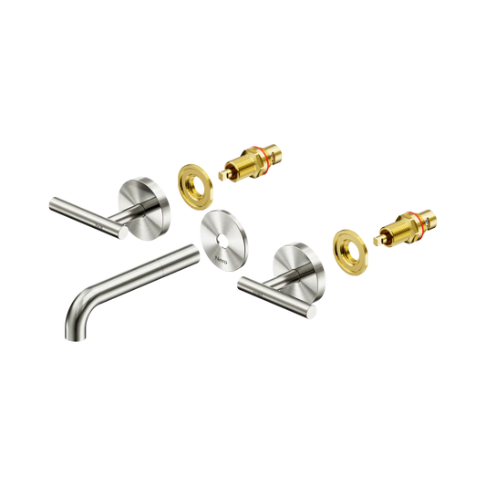 Mecca Lever Wall Basin/Bath Set 160mm Spout Trim kits Only Brushed Nickel