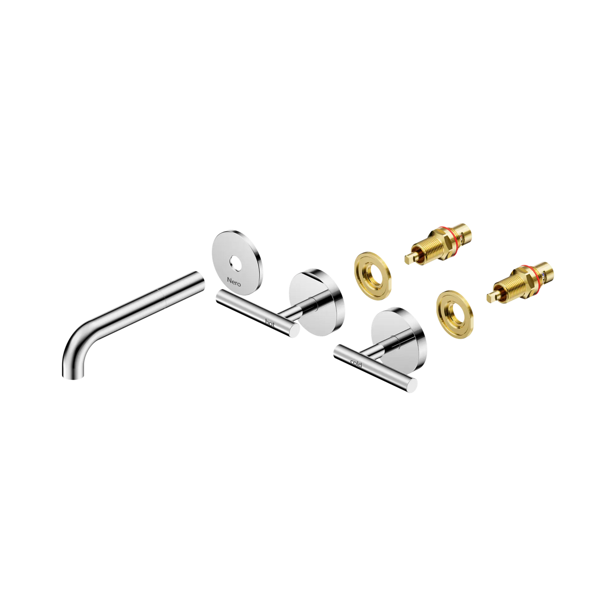 Nero Mecca Lever Wall Basin/Bath Set 160mm Spout Trim kits Only Chrome