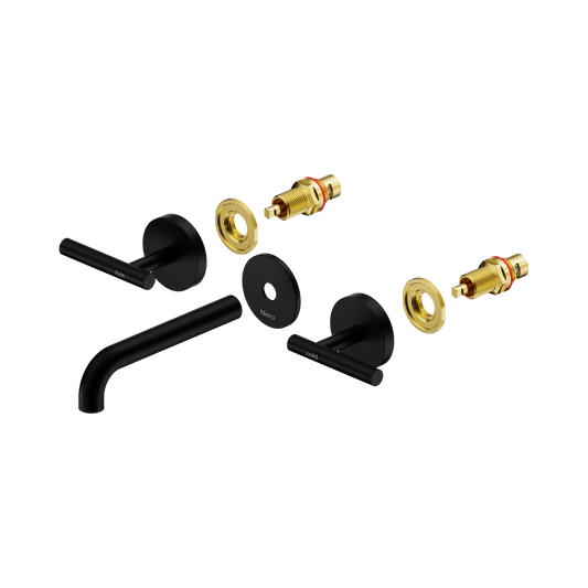 Mecca Lever Wall Basin/Bath Set 160mm Spout Trim kits Only Matte Black