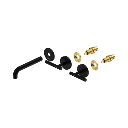 Mecca Lever Wall Basin/Bath Set 160mm Spout Trim kits Only Matte Black