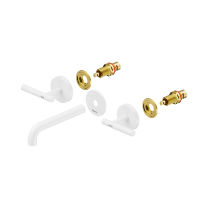 Nero Mecca Lever Wall Basin/Bath Set 160mm Spout Trim kits Only Matte White