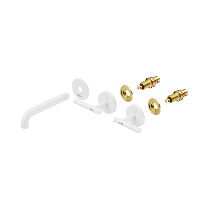 Nero Mecca Lever Wall Basin/Bath Set 160mm Spout Trim kits Only Matte White