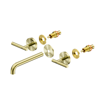 Nero Mecca Lever Wall Basin/Bath Set 185mm Spout Trim kits Only Brushed Gold
