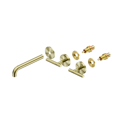 Nero Mecca Lever Wall Basin/Bath Set 185mm Spout Trim kits Only Brushed Gold