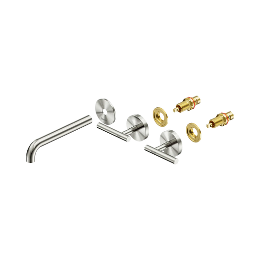 Mecca Lever Wall Basin/Bath Set 185mm Spout Trim kits Only Brushed Nickel