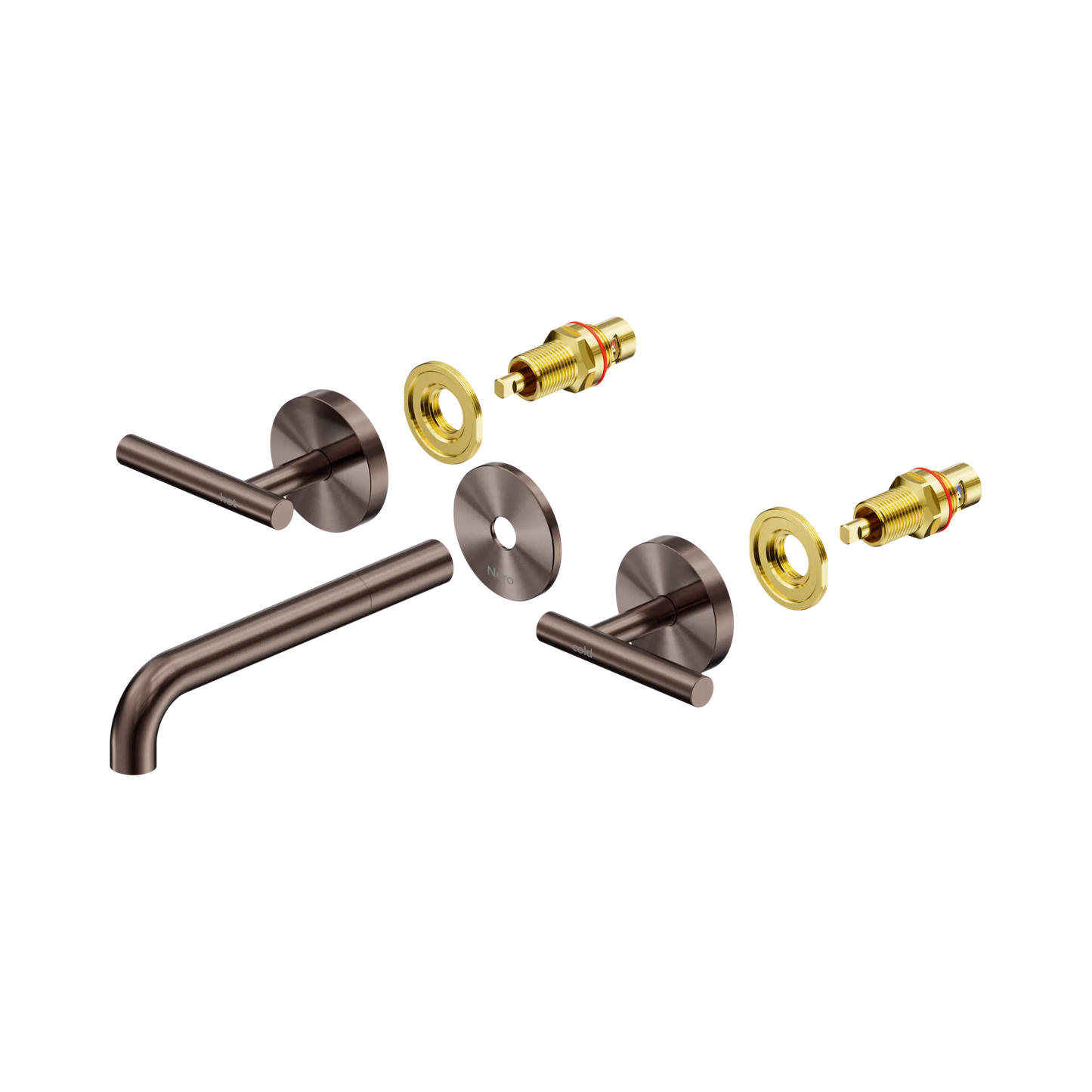 Mecca Lever Wall Basin/Bath Set 185mm Spout Trim kits Only Brushed Bronze