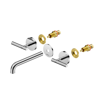 Nero Mecca Lever Wall Basin/Bath Set 185mm Spout Trim kits Only Chrome