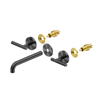 Mecca Lever Wall Basin/Bath Set 185mm Spout Trim kits Only Gun Metal