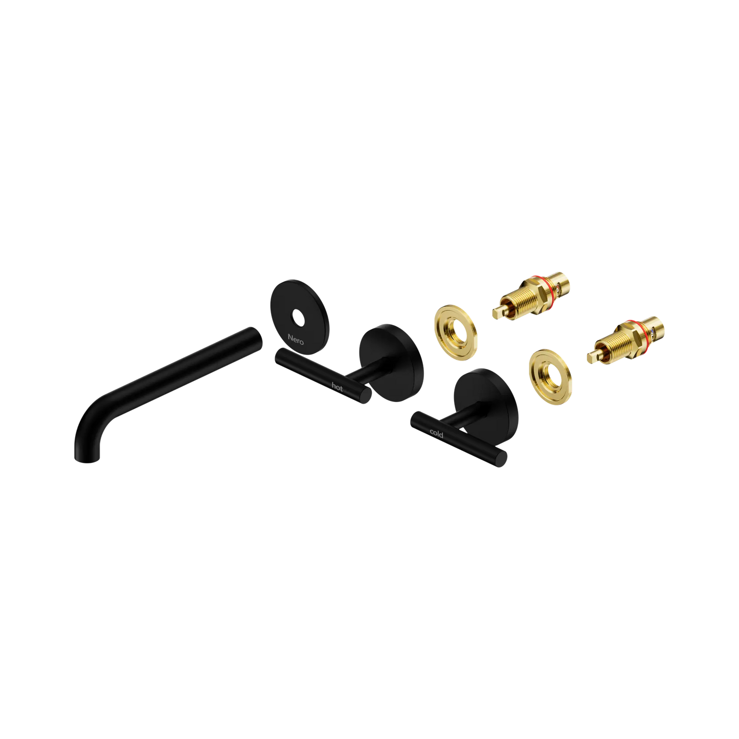 Mecca Lever Wall Basin/Bath Set 185mm Spout Trim kits Only Matte Black