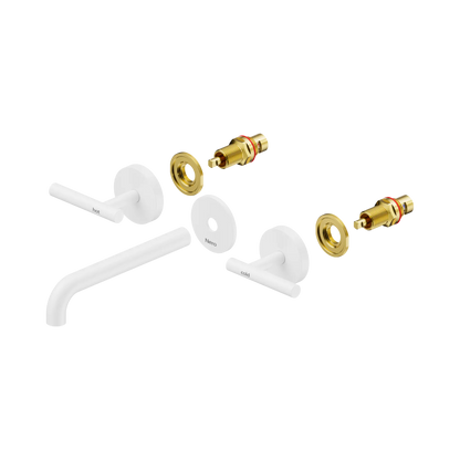 Nero Mecca Lever Wall Basin/Bath Set 185mm Spout Trim kits Only Matte White