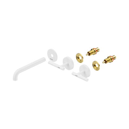 Nero Mecca Lever Wall Basin/Bath Set 185mm Spout Trim kits Only Matte White