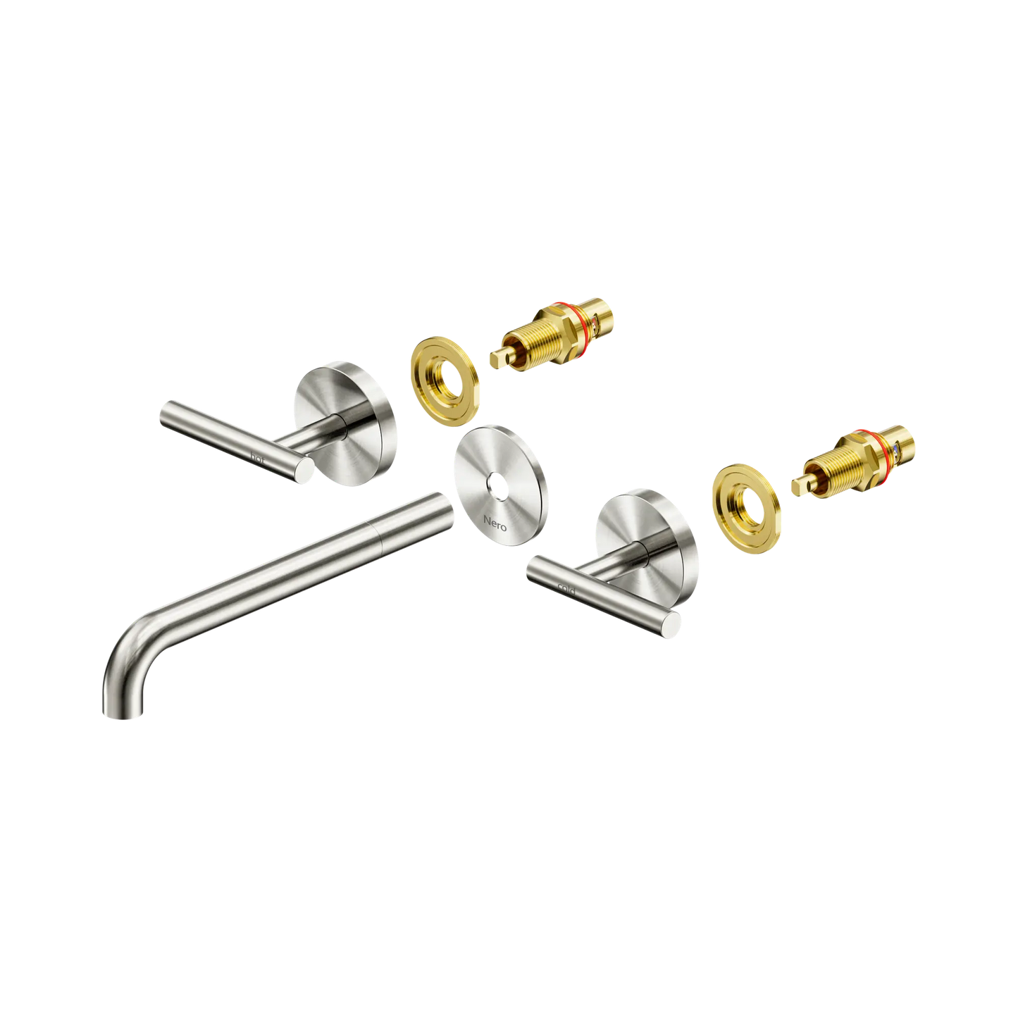 Mecca Lever Wall Basin/Bath Set 220mm Spout Trim kits Only Brushed Nickel