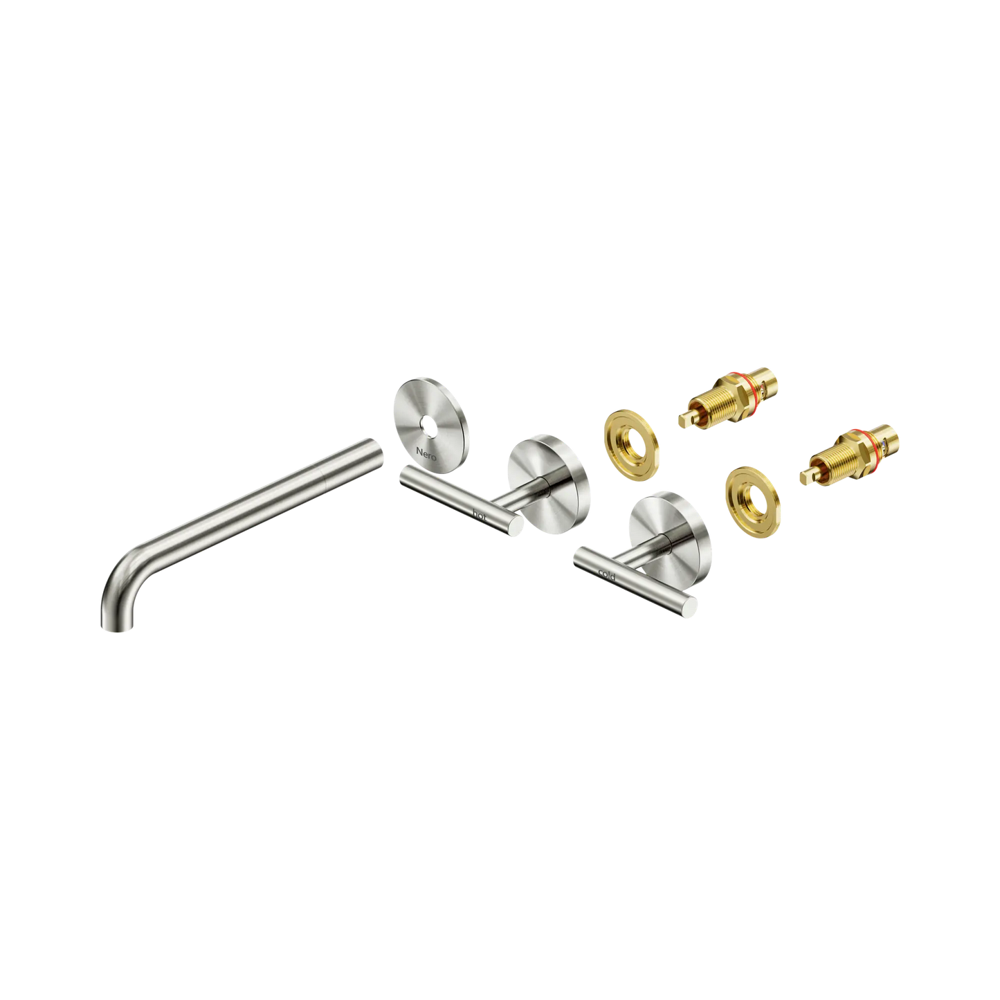 Mecca Lever Wall Basin/Bath Set 220mm Spout Trim kits Only Brushed Nickel