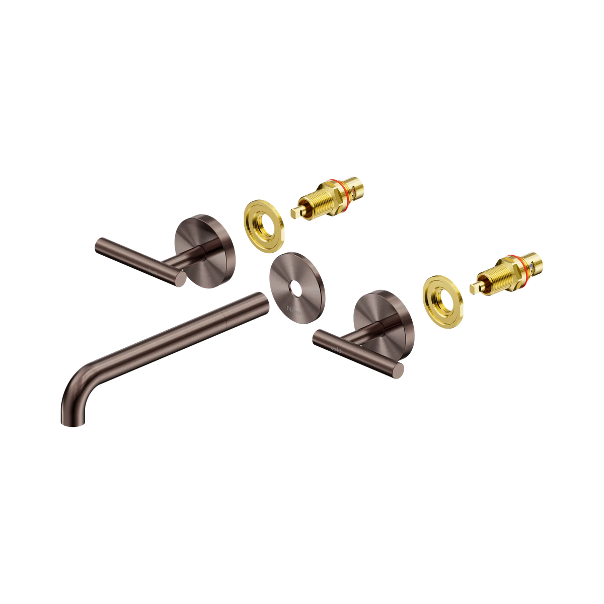 Nero Mecca Lever Wall Basin/Bath Set 220mm Spout Trim kits Only Brushed Bronze
