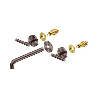 Nero Mecca Lever Wall Basin/Bath Set 220mm Spout Trim kits Only Brushed Bronze