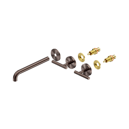 Nero Mecca Lever Wall Basin/Bath Set 220mm Spout Trim kits Only Brushed Bronze