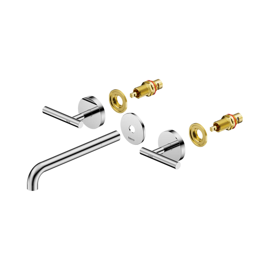 Mecca Lever Wall Basin/Bath Set 220mm Spout Trim kits Only Chrome