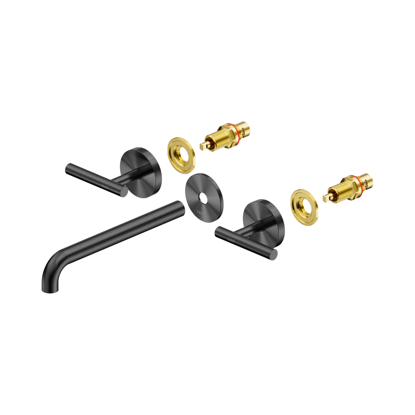 Mecca Lever Wall Basin/Bath Set 220mm Spout Trim kits Only Gun Metal