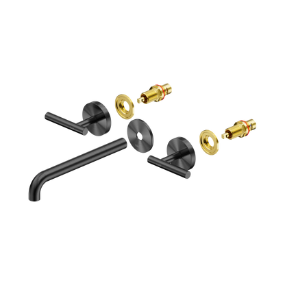 Mecca Lever Wall Basin/Bath Set 220mm Spout Trim kits Only Gun Metal