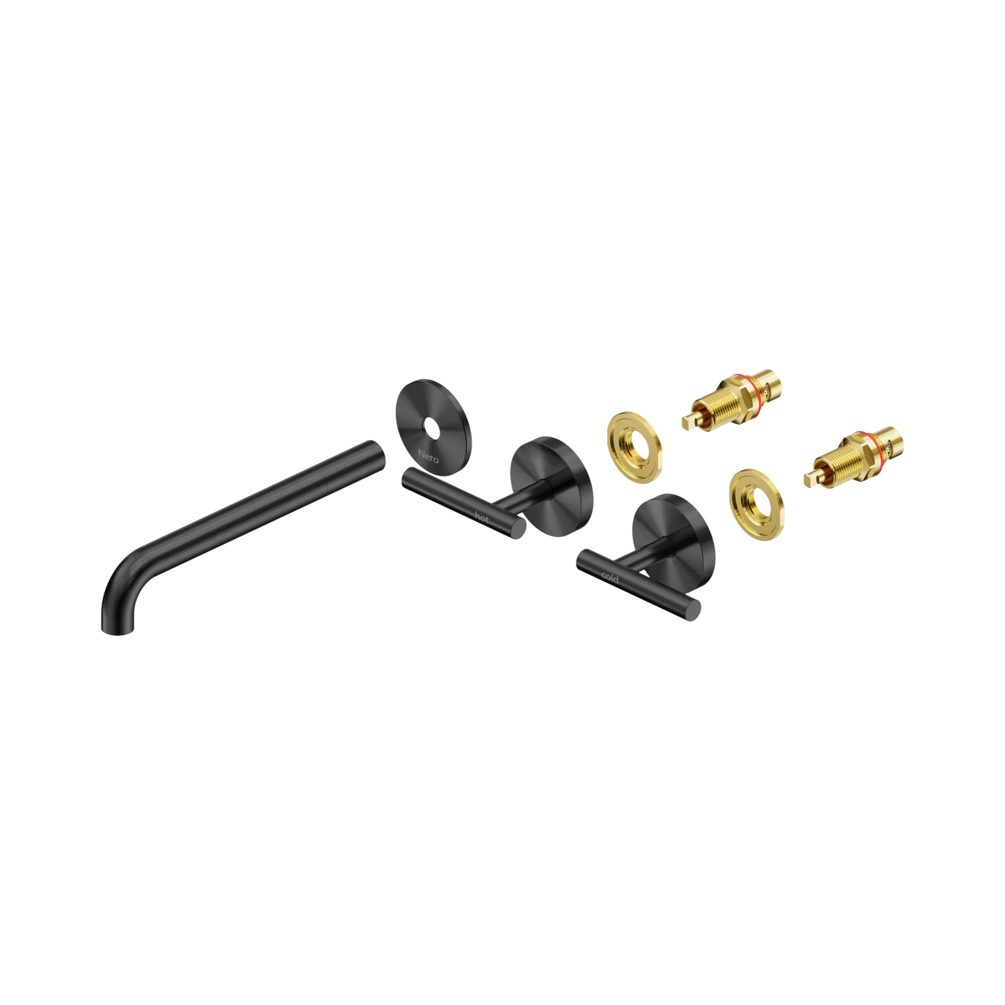 Mecca Lever Wall Basin/Bath Set 220mm Spout Trim kits Only Gun Metal