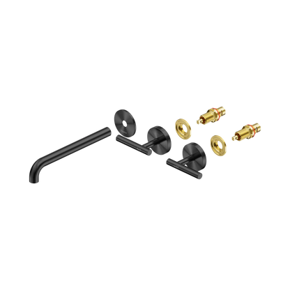 Mecca Lever Wall Basin/Bath Set 220mm Spout Trim kits Only Gun Metal