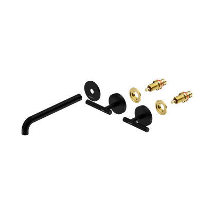 Mecca Lever Wall Basin/Bath Set 220mm Spout Trim kits Only Matte Black