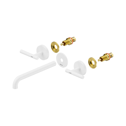 Mecca Lever Wall Basin/Bath Set 220mm Spout Trim kits Only Matte White