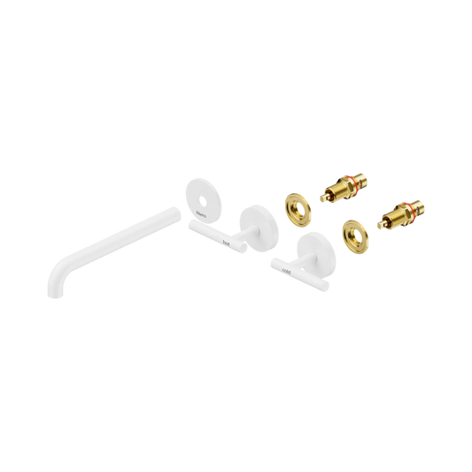 Mecca Lever Wall Basin/Bath Set 220mm Spout Trim kits Only Matte White