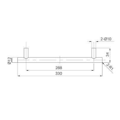 Mecca Pull Handle 330mm Chrome
