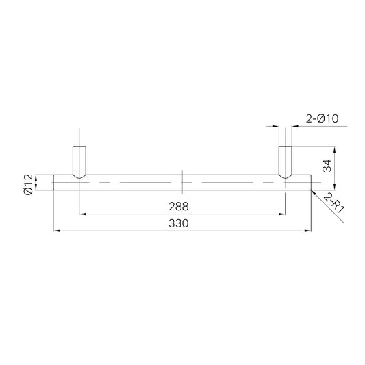 Mecca Pull Handle 330mm Chrome