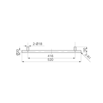 Mecca Appliance Pull 520mm Chrome