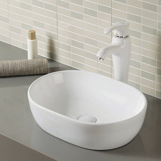 White Oval Basin  -  480 x 350 x 140mm