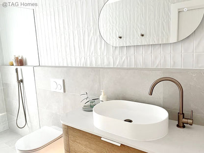 Bondi 1200mm Natural Oak Wall Hung Curve Cabinet Only