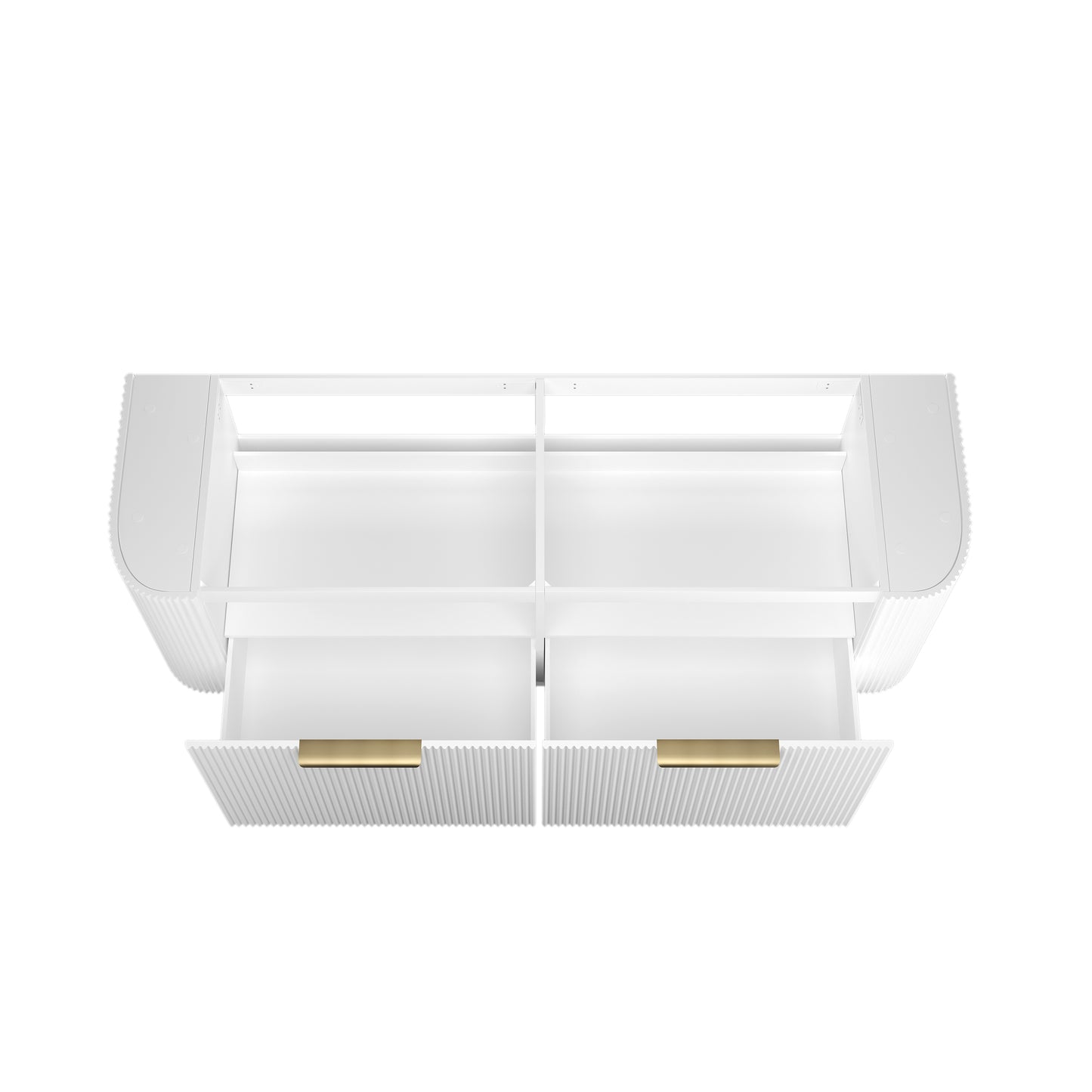 Bondi 1500mm Satin White Fluted Wall Hung Curve Cabinet