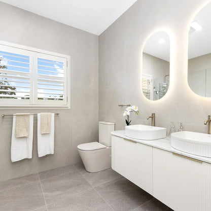 Bondi 1500mm Satin White Fluted Wall Hung Curve Cabinet