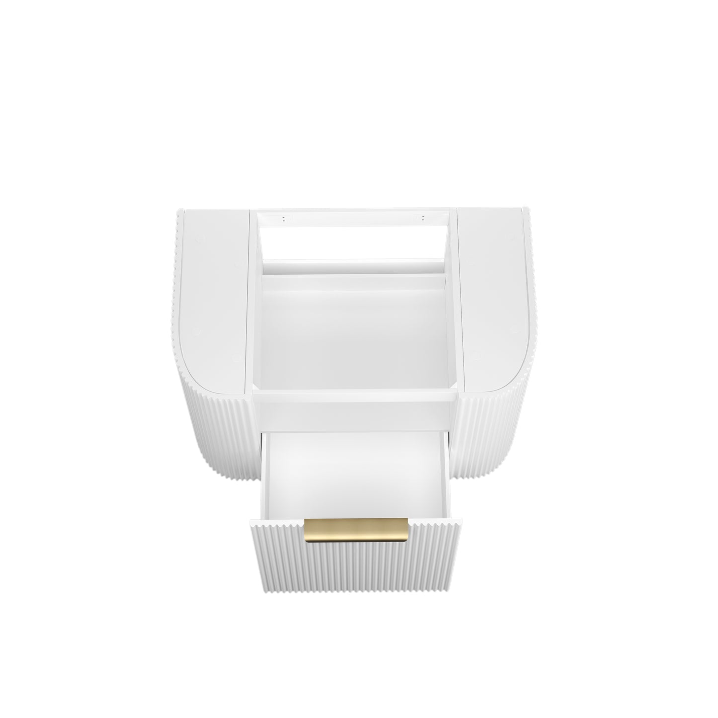 Bondi 750mm Satin White Fluted Wall Hung Curve Cabinet Only