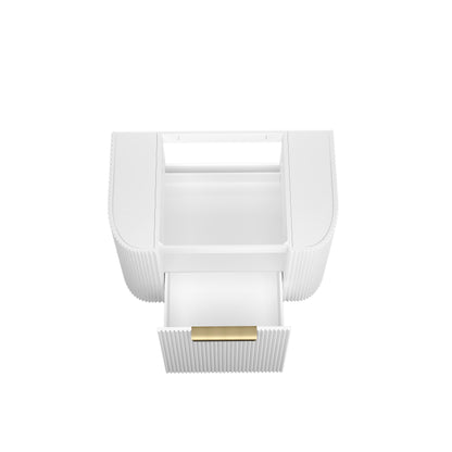 Bondi 750mm Satin White Fluted Wall Hung Curve Cabinet Only
