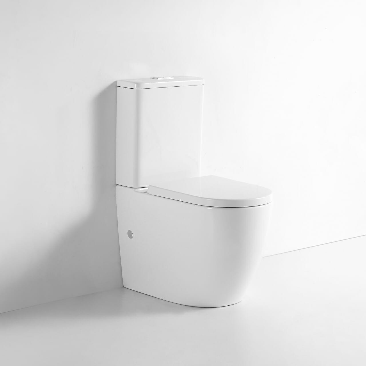 Rimless Back to Wall Toilet Suite - Dual Flush - Silent Closing Cover