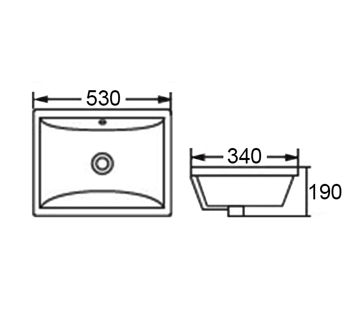 Undermount Square 530x340x170 Basin
