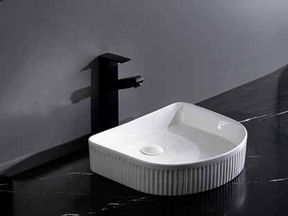 415*365*100mm Gloss White with Fluted Design Above Counter Basin