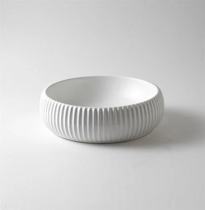 420*420*125mm Matte White with Fluted Design Above Counter Basin